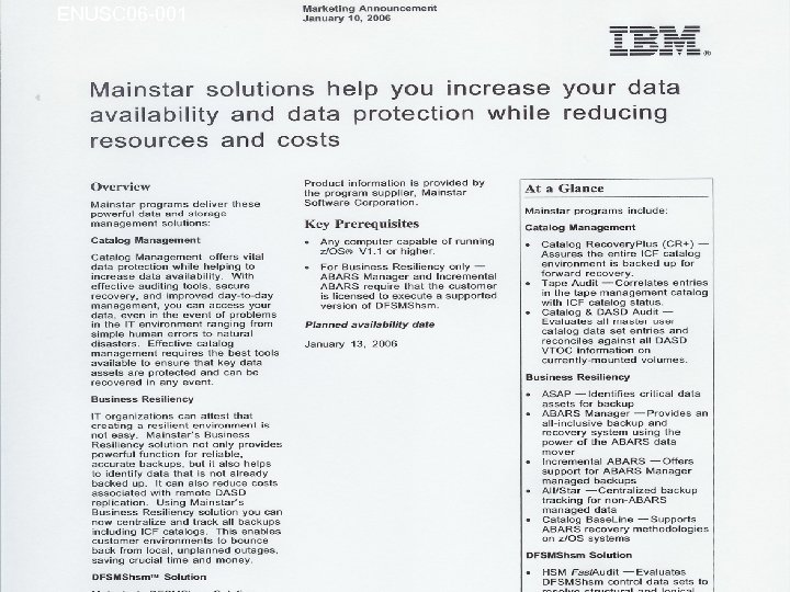 ENUSC 06 -001 IT Service Management © 2006 IBM Corporation 