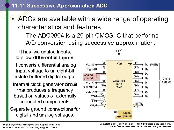 11 -11 Successive Approximation ADC • ADCs are available with a wide range of