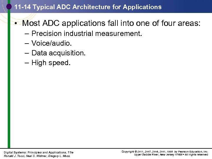 11 -14 Typical ADC Architecture for Applications • Most ADC applications fall into one