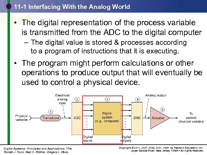 11 -1 Interfacing With the Analog World • The digital representation of the process