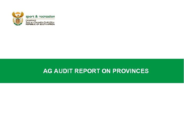  AG AUDIT REPORT ON PROVINCES 