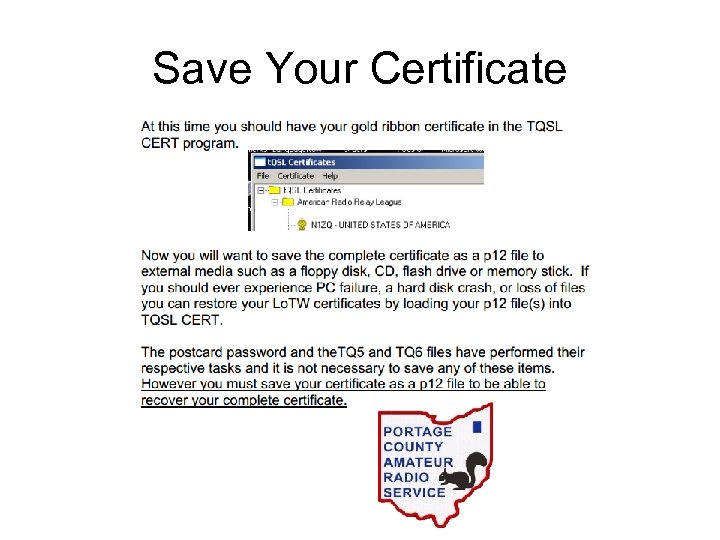 Save Your Certificate 