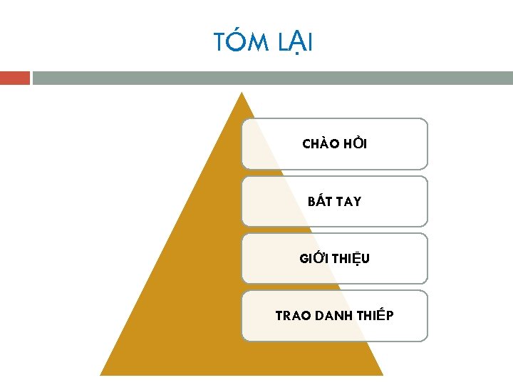 TÓM LẠI CHÀO HỎI BẮT TAY GIỚI THIỆU TRAO DANH THIẾP 