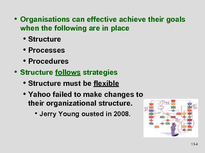  • Organisations can effective achieve their goals when the following are in place