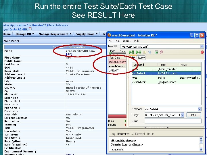 Run the entire Test Suite/Each Test Case See RESULT Here 