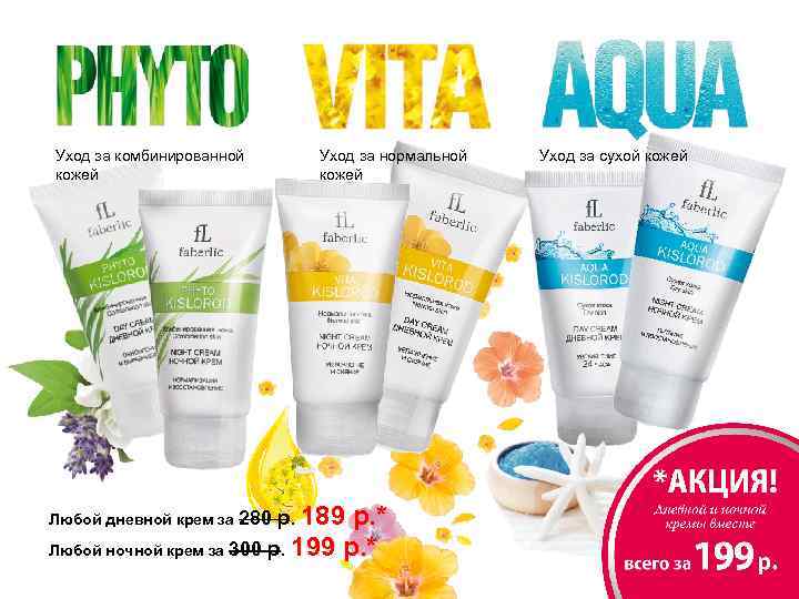 Уход за комбинированной кожей Уход за нормальной кожей р. * Любой ночной крем за