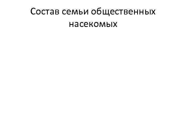 Состав семьи общественных насекомых 