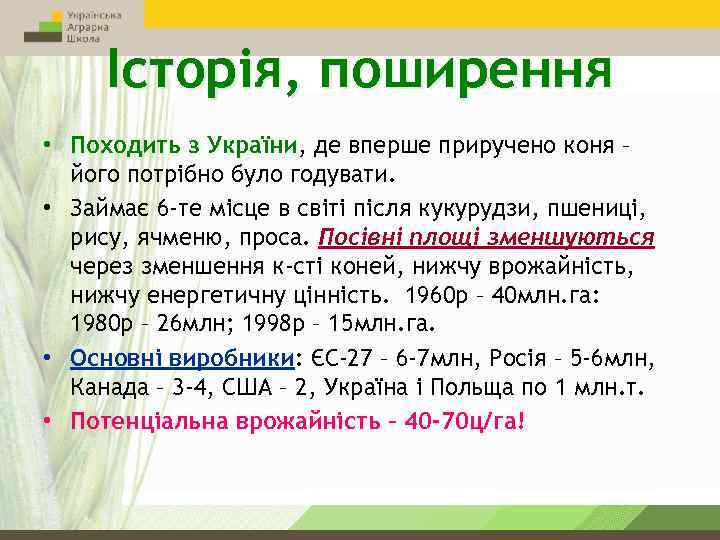 Історія, поширення • Походить з України, де вперше приручено коня – його потрібно було