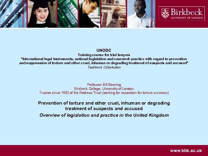 UNODC Training course for trial lawyers “International legal instruments, national legislation and casework practice