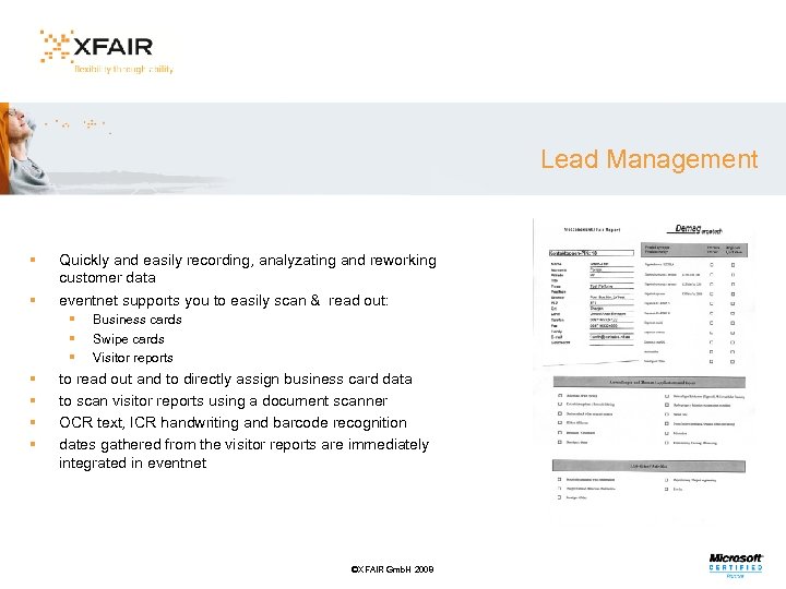 Lead Management § § Quickly and easily recording, analyzating and reworking customer data eventnet