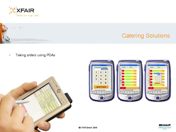 Catering Solutions § Taking orders using PDAs ©XFAIR Gmb. H 2008 