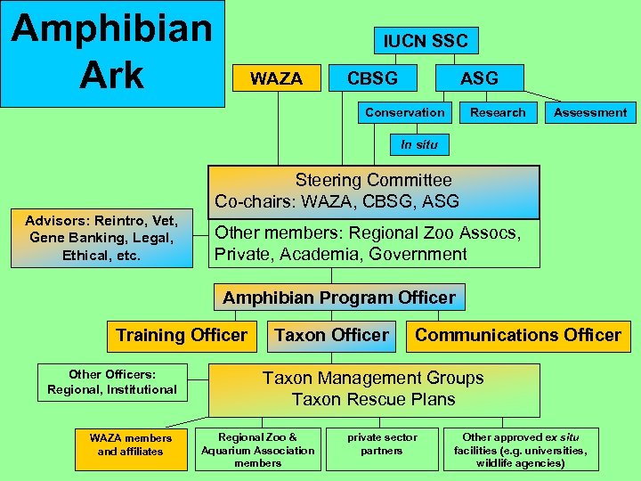Amphibian Ark IUCN SSC WAZA CBSG ASG Conservation Research Assessment In situ Steering Committee