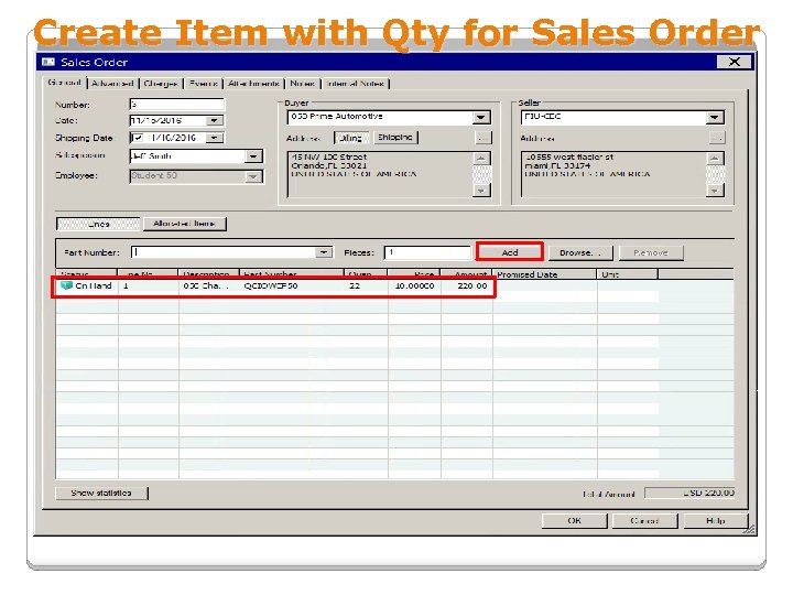 Create Item with Qty for Sales Order 