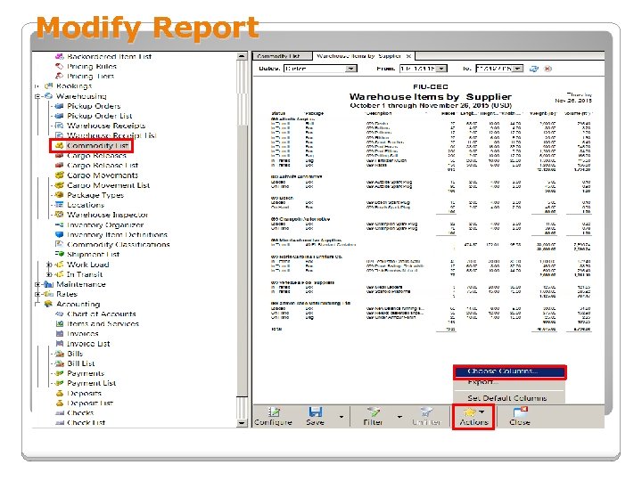 Modify Report 