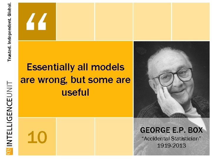 Trusted. Independent. Global. Essentially all models THE “Halo but some are wrong, Eff. Ect”