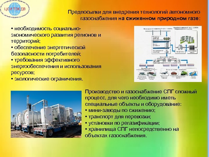 Предпосылки для внедрения технологий автономного газоснабжения на сжиженном природном газе: • необходимость социальноэкономического развития