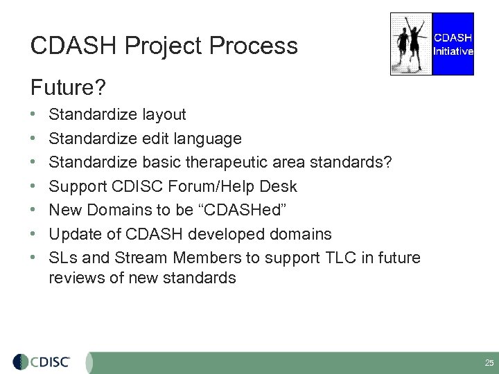 CDASH Project Process Future? • • Standardize layout Standardize edit language Standardize basic therapeutic