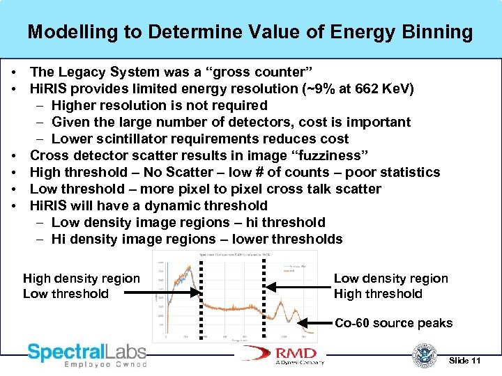 Modelling to Determine Value of Energy Binning • The Legacy System was a “gross