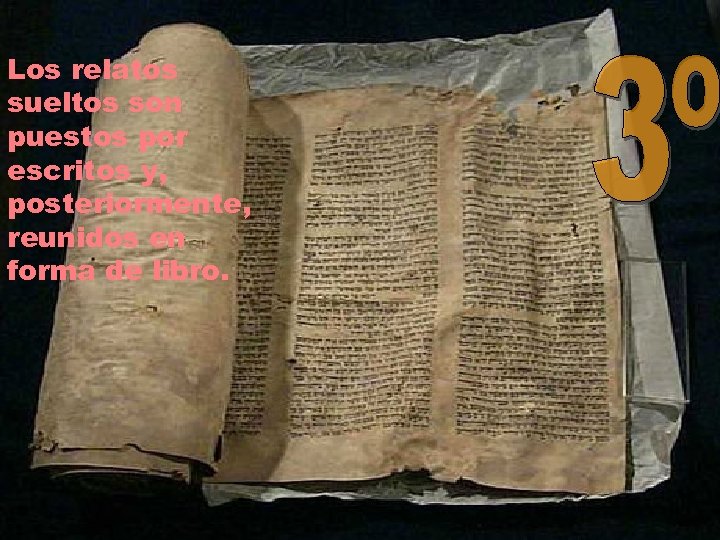 Los relatos sueltos son puestos por escritos y, posteriormente, reunidos en forma de libro.