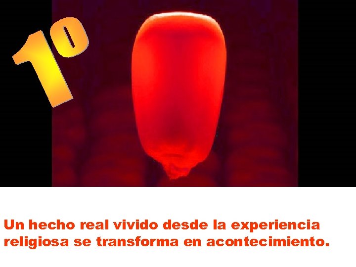 Un hecho real vivido desde la experiencia religiosa se transforma en acontecimiento. 