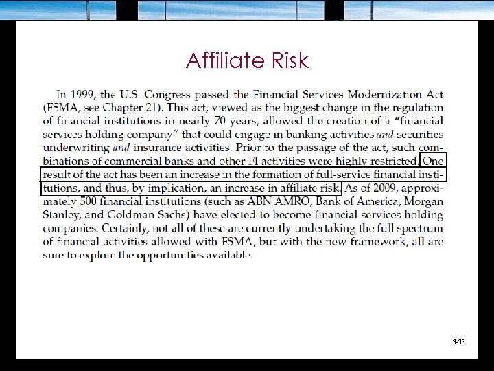 Affiliate Risk 13 -33 