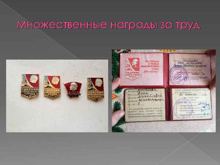 Множественные награды за труд 