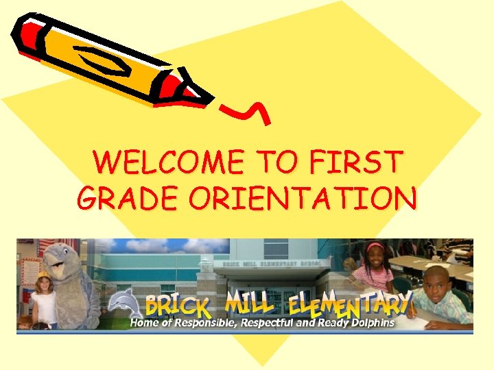 WELCOME TO FIRST GRADE ORIENTATION 
