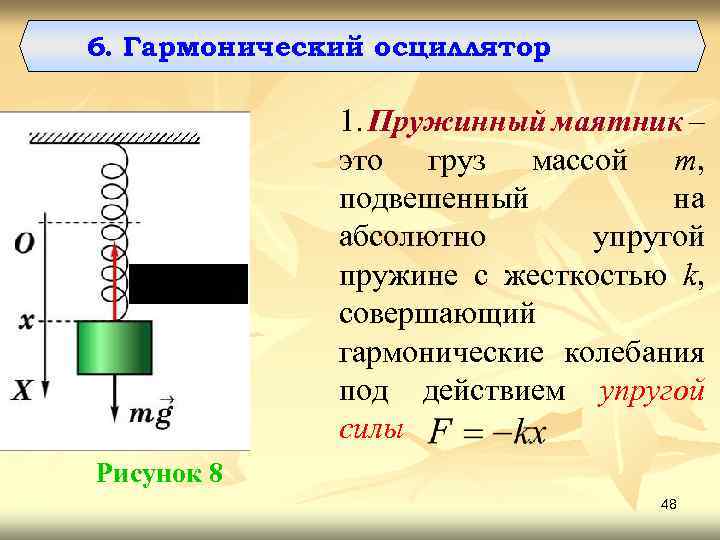 Груз изображенный на рисунке пружинного маятника совершает гармонические колебания между точками 1 3