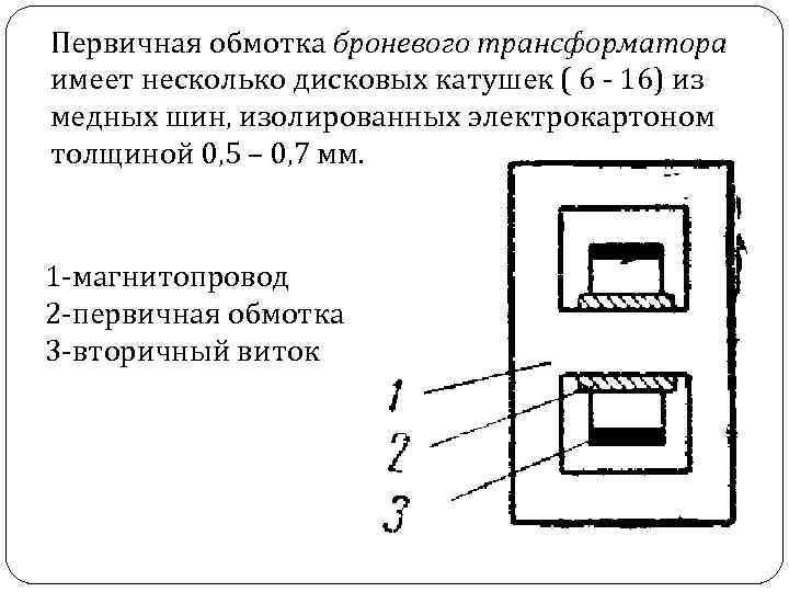 Первичная обмотка броневого трансформатора имеет несколько дисковых катушек ( 6 - 16) из медных