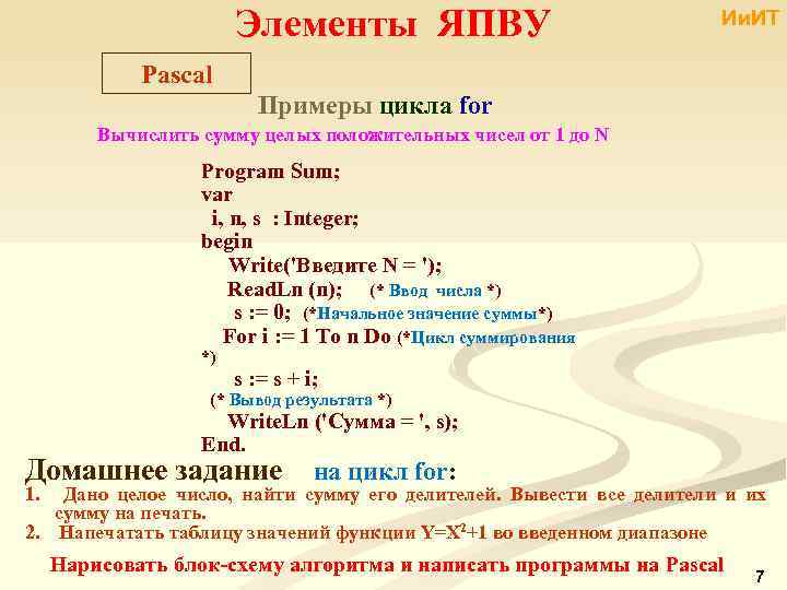 Натуральное число n определен. Программы с циклом for Паскаль. Цикл for Паскаль. Программа сумма чисел в Паскале. Сумма в Паскале цикл.