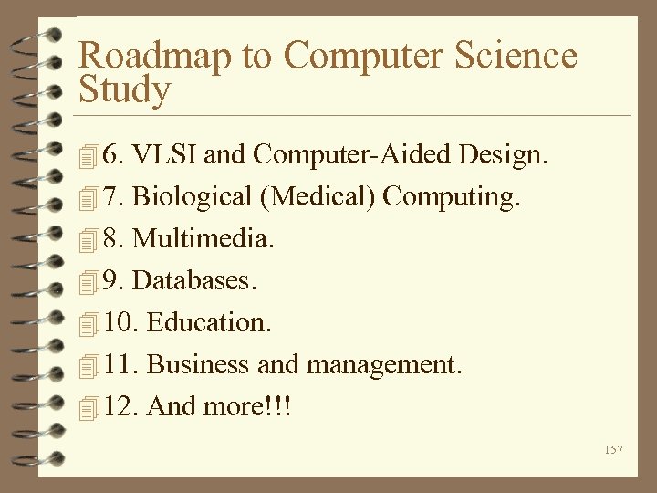 Roadmap to Computer Science Study 4 6. VLSI and Computer-Aided Design. 4 7. Biological