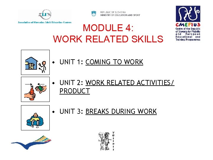 MODULE 4: WORK RELATED SKILLS • UNIT 1: COMING TO WORK • UNIT 2: