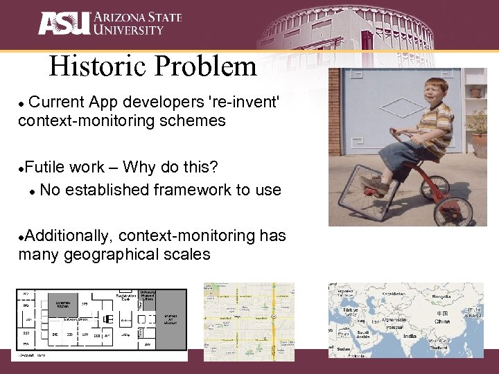 Historic Problem Current App developers 're-invent' context-monitoring schemes Futile work – Why do this?