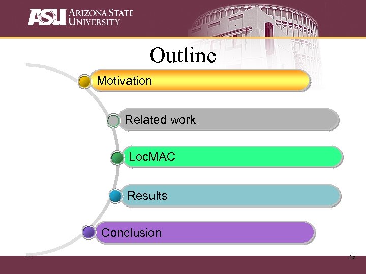 Outline Motivation Related work Loc. MAC Results Conclusion 46 