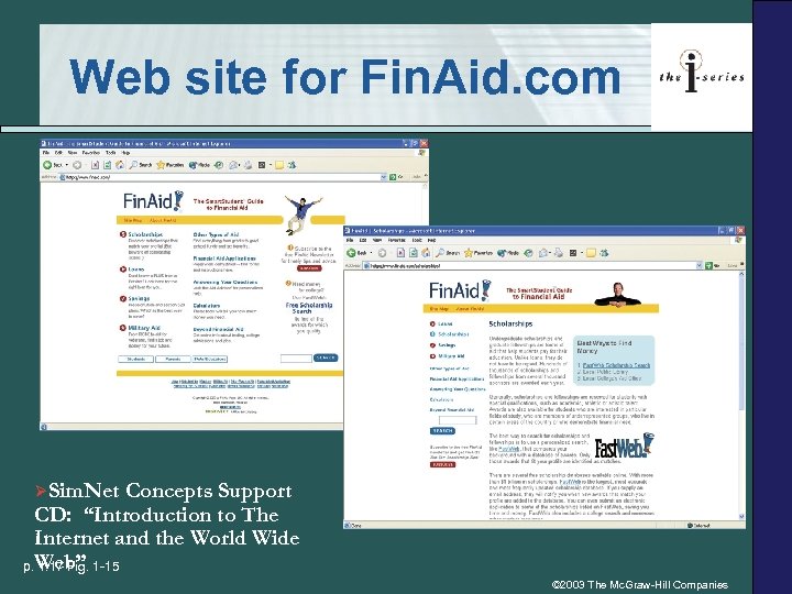 Web site for Fin. Aid. com ØSim. Net Concepts Support CD: “Introduction to The