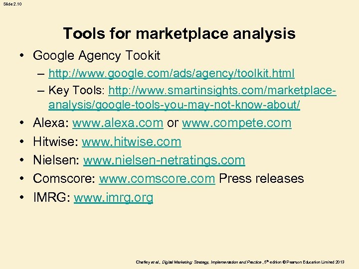 Slide 2. 10 Tools for marketplace analysis • Google Agency Tookit – http: //www.