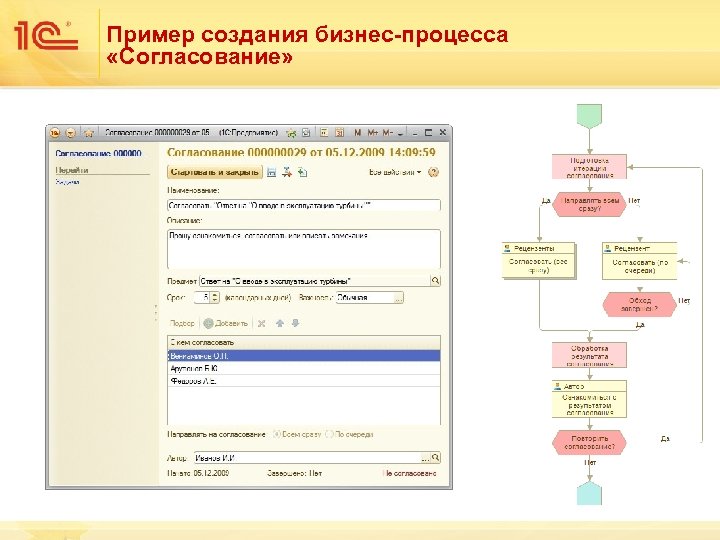 Пример создания бизнес-процесса «Согласование» 