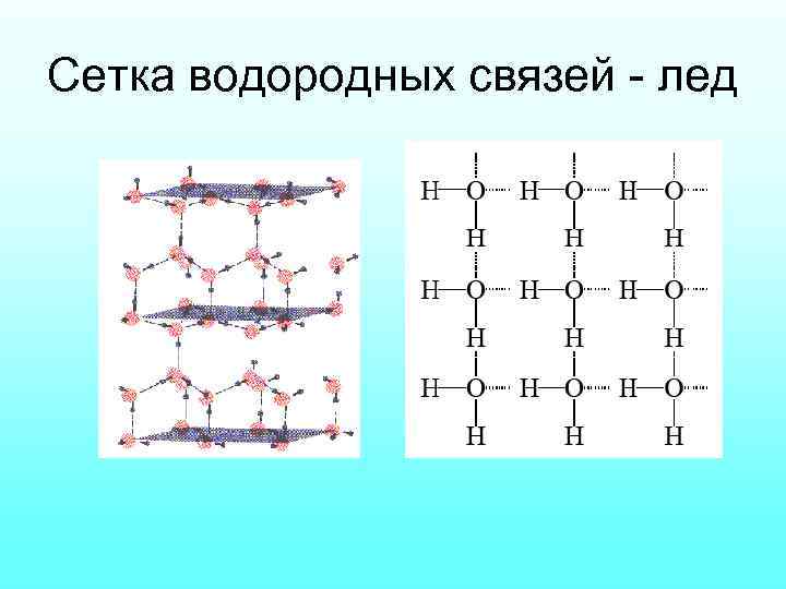 Сетка водородных связей - лед 