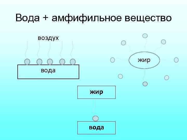 Вода + амфифильное вещество воздух жир вода 