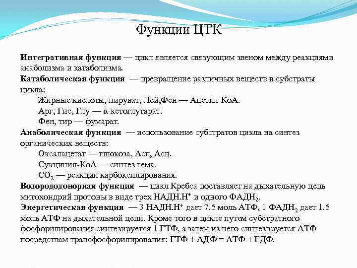 Функция кислота. Анаболические функции цикла трикарбоновых кислот. Анаболические функции ЦТК. Функции цикла трикарбоновых кислот. Биологическая роль цикла трикарбоновых кислот.