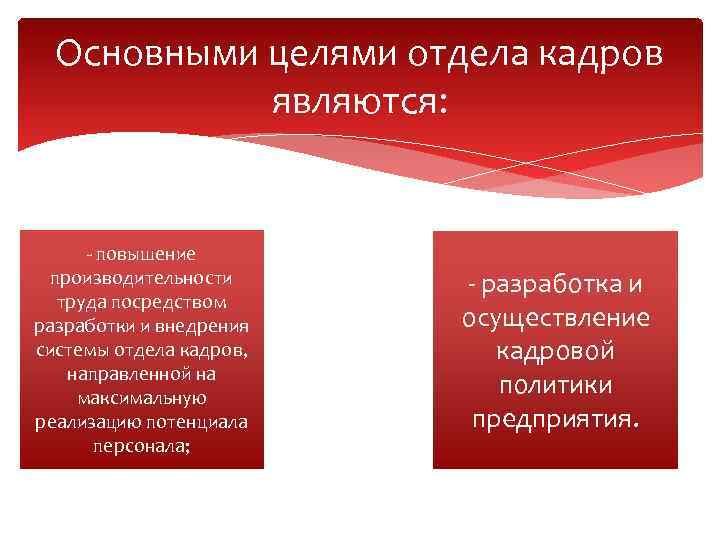 Цель подразделения. Цели отдела кадров. Цели и задачи отдела персонала.