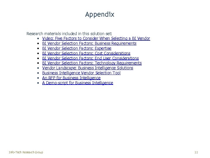 Appendix Research materials included in this solution set: • Video: Five Factors to Consider