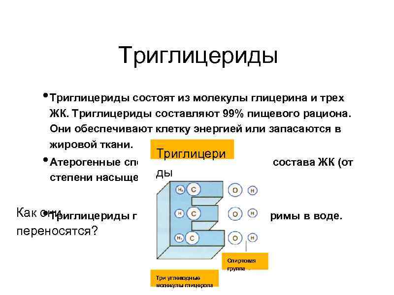 Три глицерины. Триглицериды строение биохимия. Триглицериды состоят из.