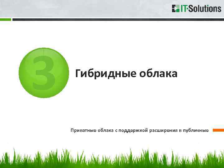 3 Гибридные облака Приватные облака с поддержкой расширения в публичные 