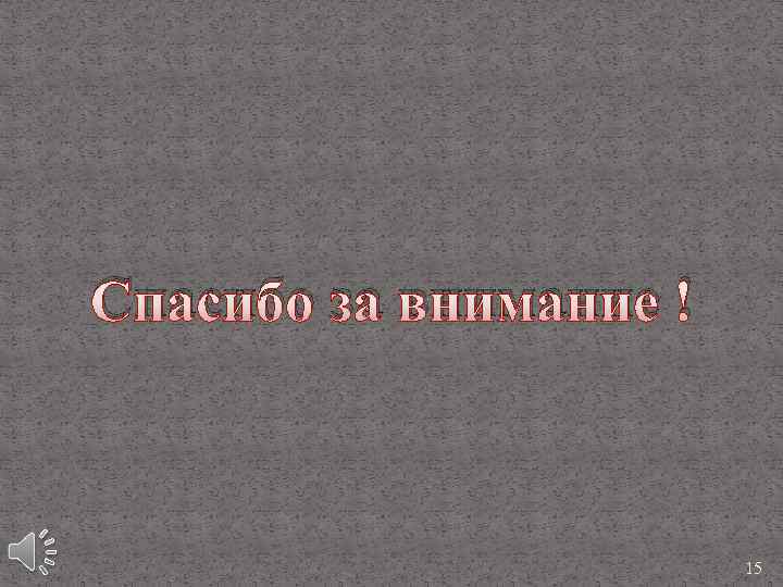 Спасибо за внимание ! 15 