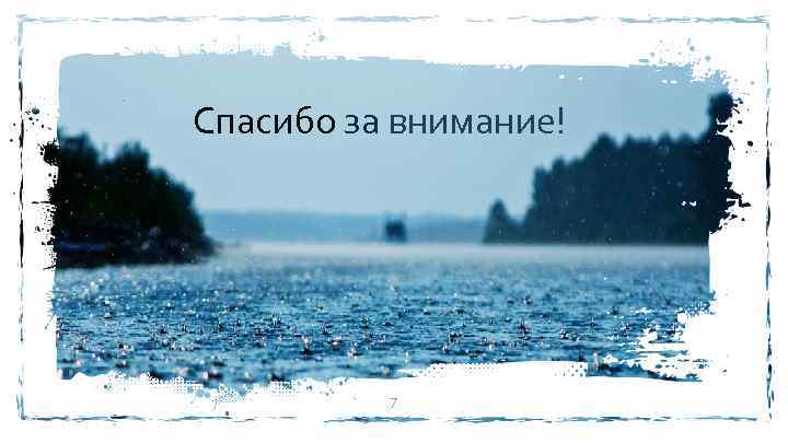 Спасибо за внимание! 7 