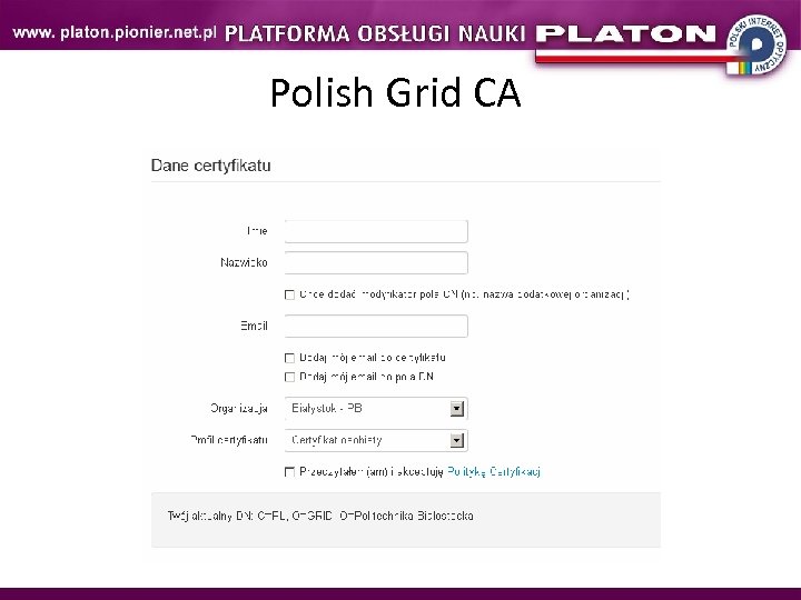 Polish Grid CA 