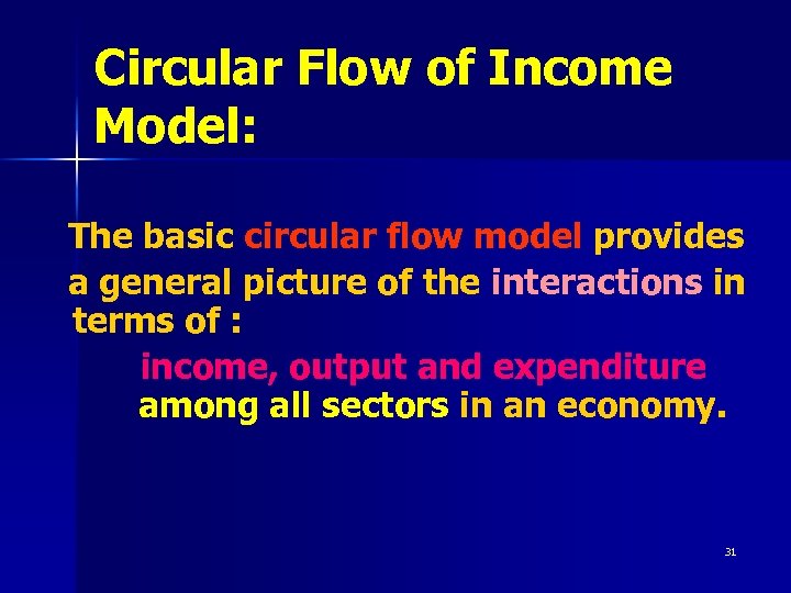 Circular Flow of Income Model: The basic circular flow model provides a general picture