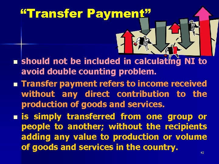 “Transfer Payment” n n n should not be included in calculating NI to avoid