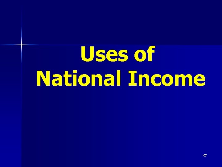 Uses of National Income 67 